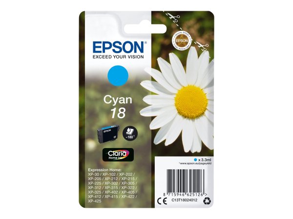 C13T18024012 EPSON XP Tinte cyan ST 180