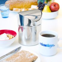 Relaxdays Edelstahl Tischabfallbehälter 1,2 Liter Silber