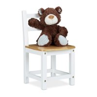 Relaxdays Kinderstuhl RUSTICO weiß Hellbraun/Beige