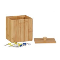 Relaxdays Aufbewahrungsbox mit Deckel Hellbraun