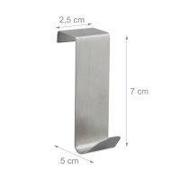 Relaxdays Türhaken Edelstahl 4er Set Silber