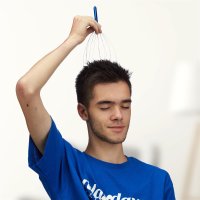 Relaxdays Kopfmassagegerät Blau/Silber