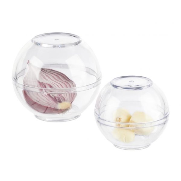 Relaxdays Zwiebeldose transparent 2er Set Transparent
