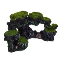 Relaxdays Aquarium Deko Stein Grün/Schwarz