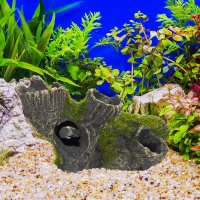 Relaxdays Aquarium Deko Höhle Grau/Grün