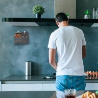 Relaxdays Aufbewahrungskorb hängend Grau