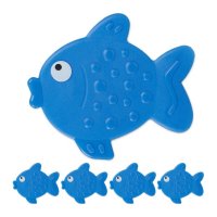 Relaxdays Antirutsch Sticker Badewanne Fisch Set Blau