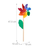 Relaxdays 2er Set Windrad Blau/Grün/Rot