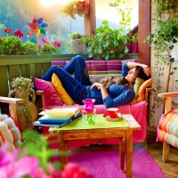 Relaxdays 2er Set Windrad Blau/Grün/Rot