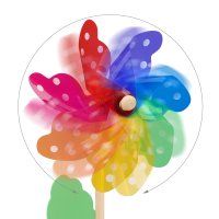 Relaxdays 2er Set Windrad Blau/Grün/Orange