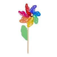 Relaxdays 2er Set Windrad Blau/Grün/Orange