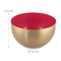 Relaxdays Zweifarbige Salatschüssel aus Edelstahl Gold/Rot