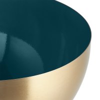 Relaxdays Zweifarbige Salatschüssel aus Edelstahl Dunkelgrün/Gold