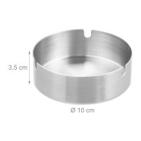 Relaxdays Aschenbecher Edelstahl 2er Set Silber