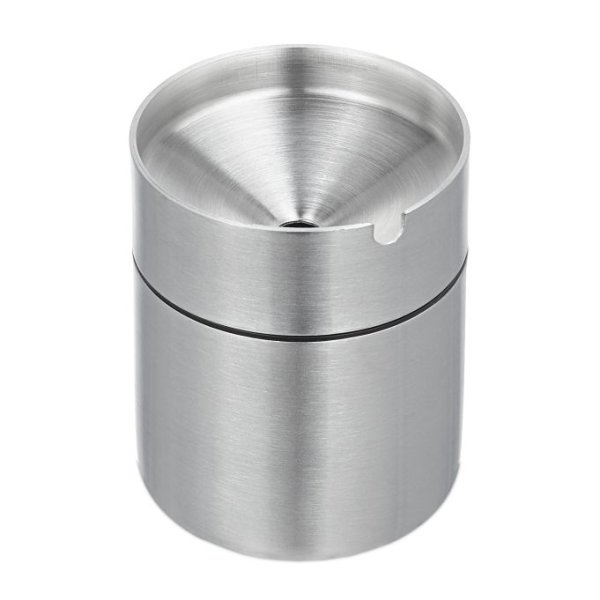 Relaxdays Aschenbecher mit Deckel Schwarz/Silber