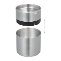 Relaxdays Aschenbecher mit Deckel Schwarz/Silber