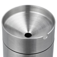 Relaxdays Aschenbecher mit Deckel Schwarz/Silber