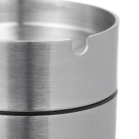 Relaxdays Aschenbecher mit Deckel Schwarz/Silber