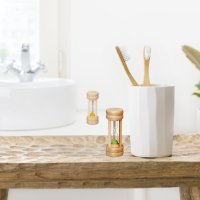 Relaxdays 4er Set Sanduhren Beige