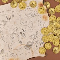 Relaxdays Goldmünzen 48er Set Gold