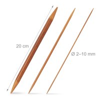 Relaxdays 75-tlg. Nadelspiel aus Bambus mit Tasche Braun