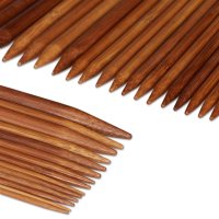 Relaxdays 75-tlg. Nadelspiel aus Bambus mit Tasche Braun