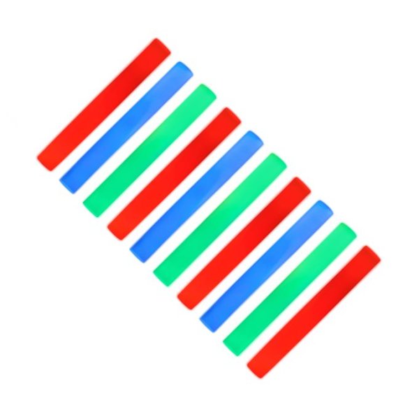 Relaxdays 10er Set LED Leuchtstäbe aus Schaumstoff Beige