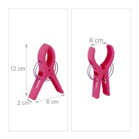 Relaxdays 16er Set Strandtuchklammern in Blau/Pink