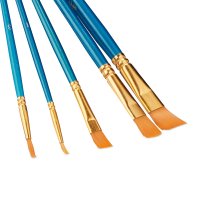 Relaxdays 30-teiliges Pinsel Set Blau/Gold/Orange