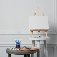 Relaxdays 100-teiliges Pinsel Set Blau/Hellbraun/Silber