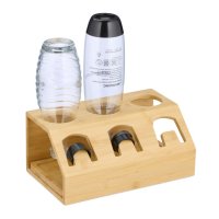 Relaxdays 3er Flaschenhalter aus Bambus Hellbraun