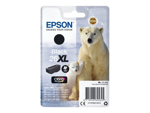 C13T26214012 EPSON XP Tinte black HC 500