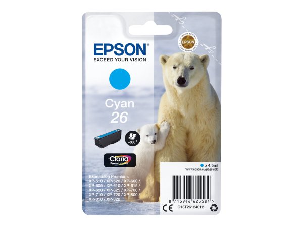 C13T26124012 EPSON XP Tinte cyan ST 300