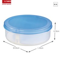 SUNWARE Kuchenbox Tortenbox mit Hebeeinsatz transparent blau