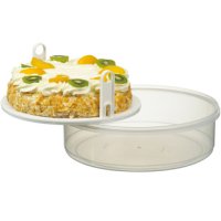 SUNWARE Kuchenbox Tortenbox mit Hebeeinsatz transparent blau